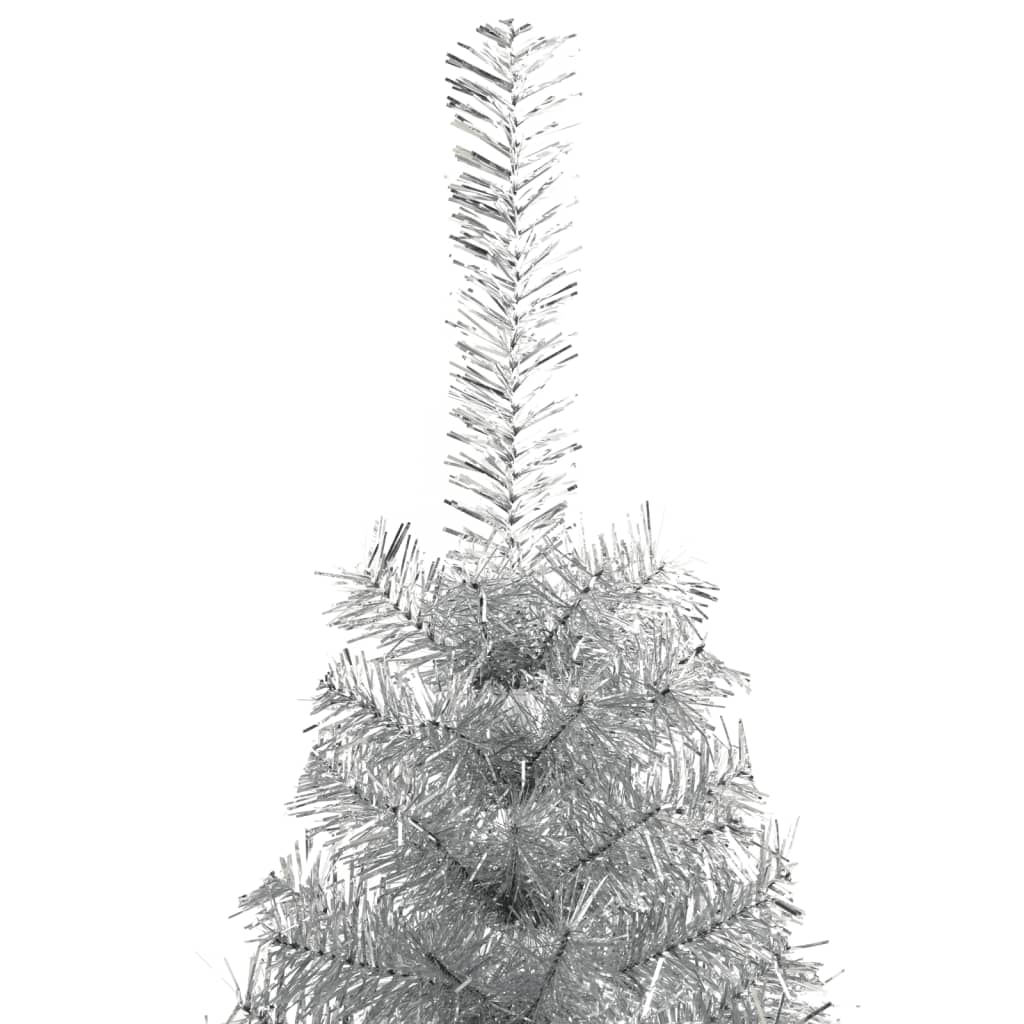 Künstlicher Halb-Weihnachtsbaum Mit Ständer 180 Cm Pet Silber