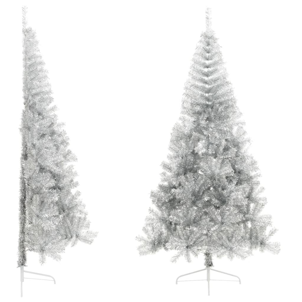 Künstlicher Halb-Weihnachtsbaum Mit Ständer 180 Cm Pet Silber
