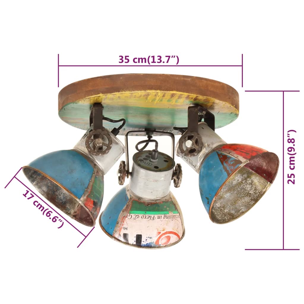 Deckenleuchte Industrie-Stil 25 W 42X25 Cm E27 Mehrfarbig