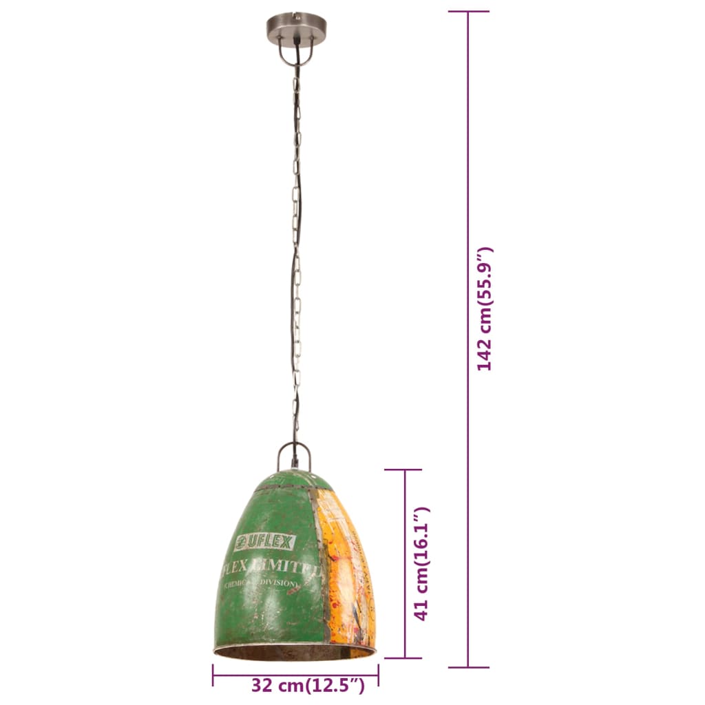 Hängelampe Industrie-Stil 25 W Rund 32 Cm E27 Mehrfarbig