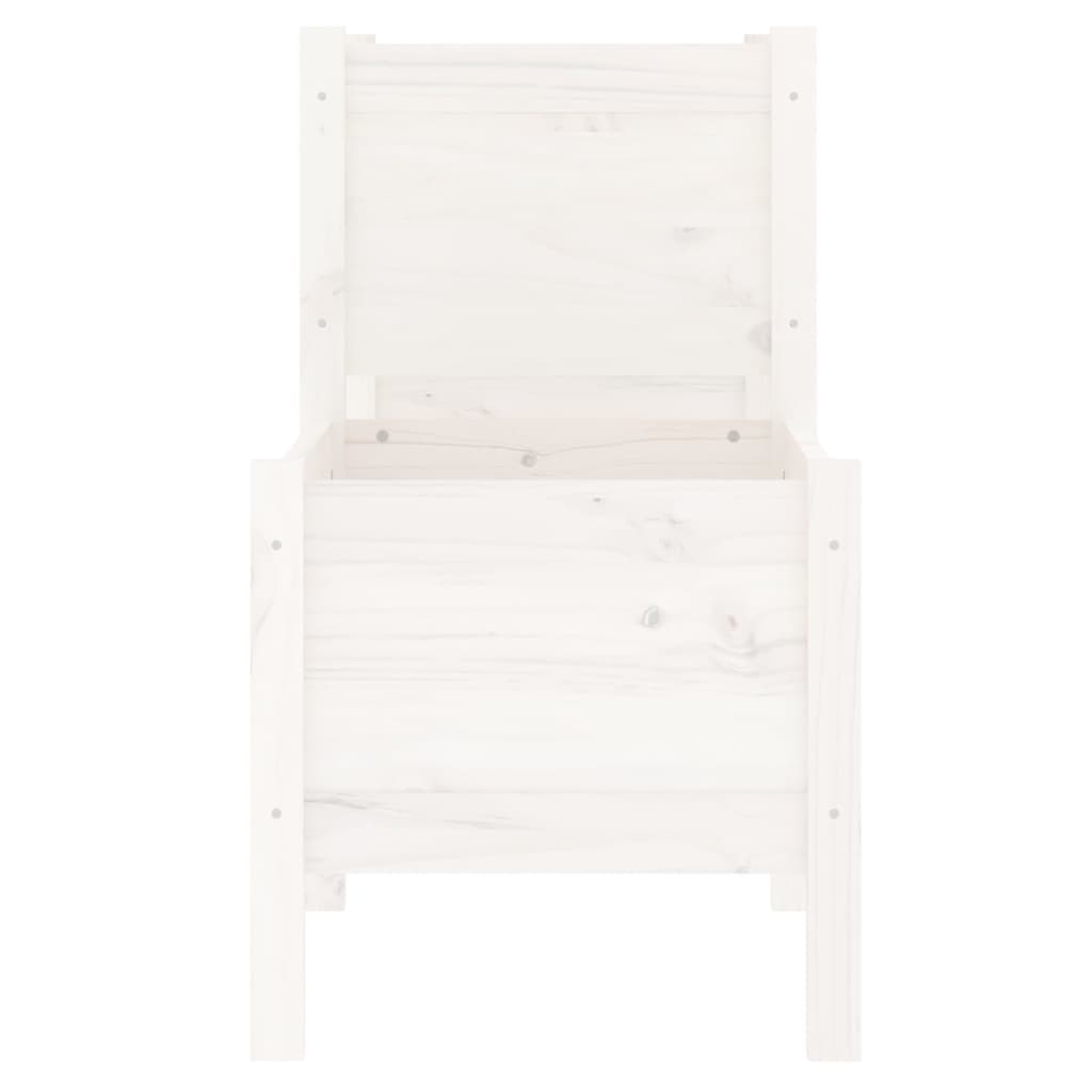 Pflanzkübel 245,5X44X75 Cm Massivholz Kiefer Weiß