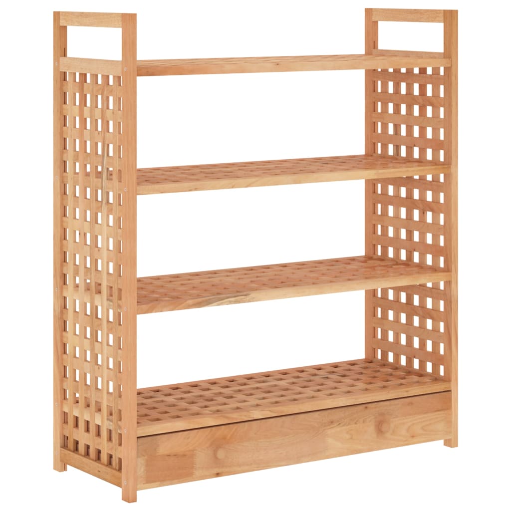 Schuhregal Mit Schublade 70X27X81 Cm Massivholz Nussbaum