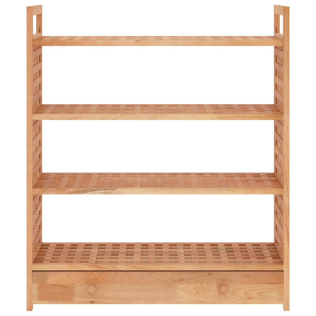 Schuhregal Mit Schublade 70X27X81 Cm Massivholz Nussbaum
