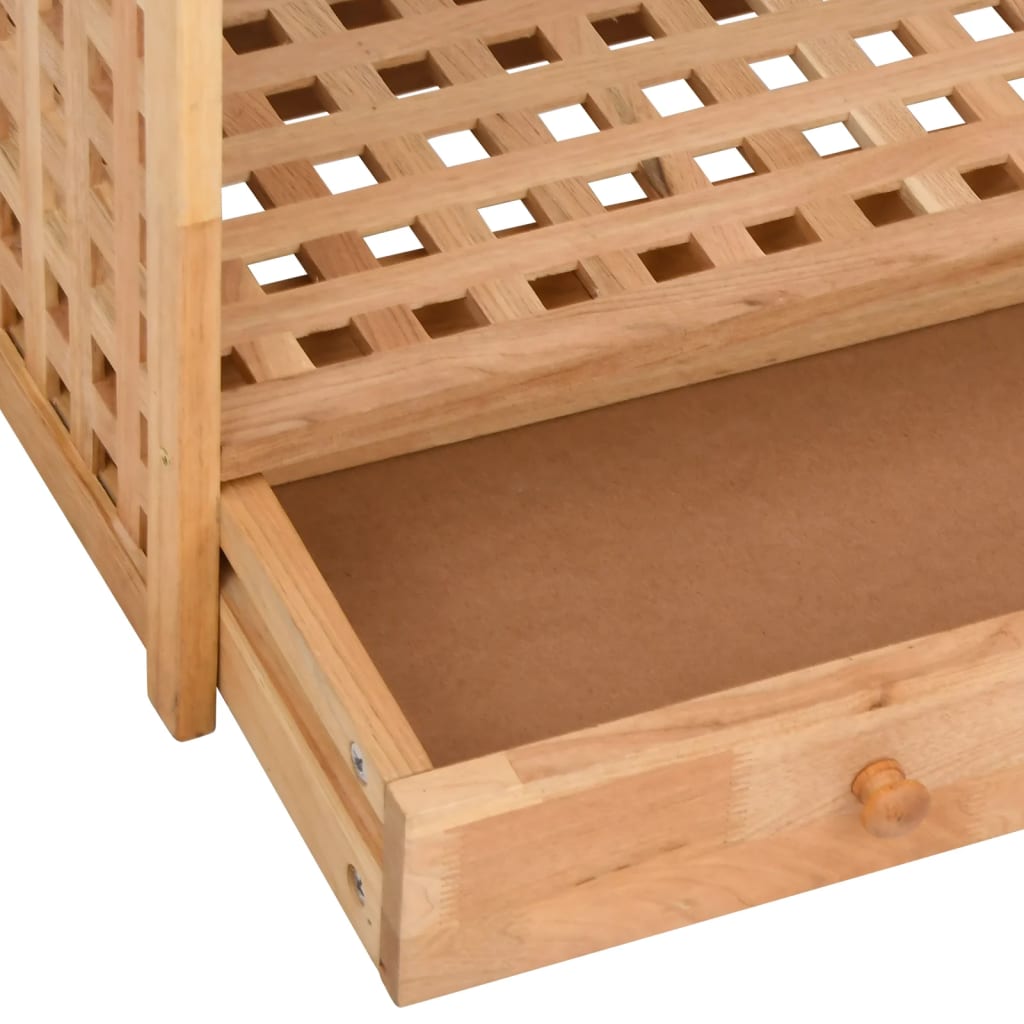 Schuhregal Mit Schublade 70X27X81 Cm Massivholz Nussbaum