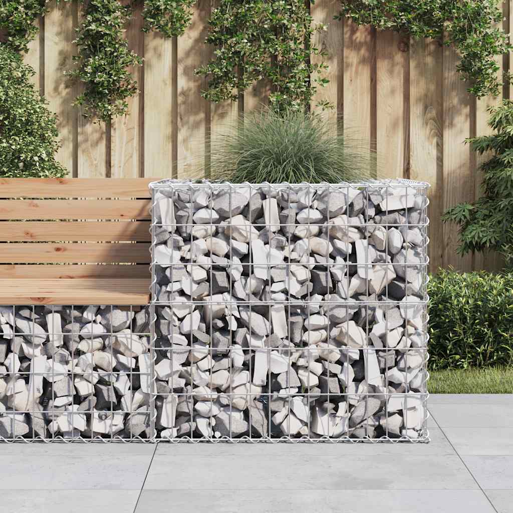 Gabionenkorb Silbern 70X70X65 Cm Verzinktes Eisen