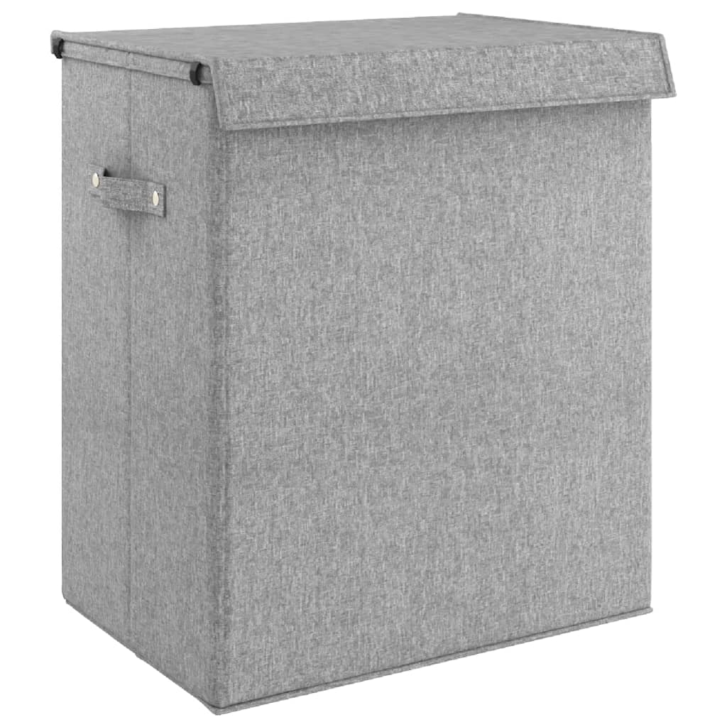 Faltbarer Wäschekorb Grau 51X34,5X59 Cm Leinenimitat Stoff