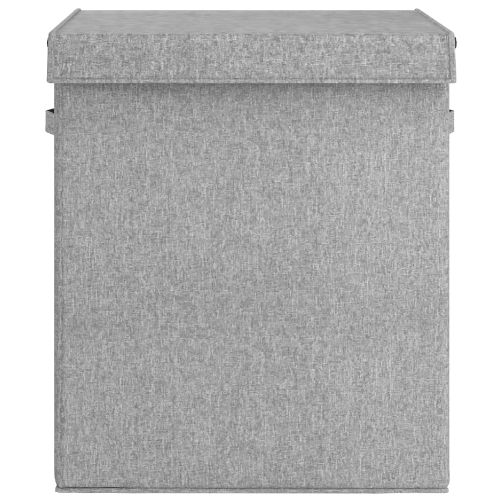 Faltbarer Wäschekorb Grau 51X34,5X59 Cm Leinenimitat Stoff