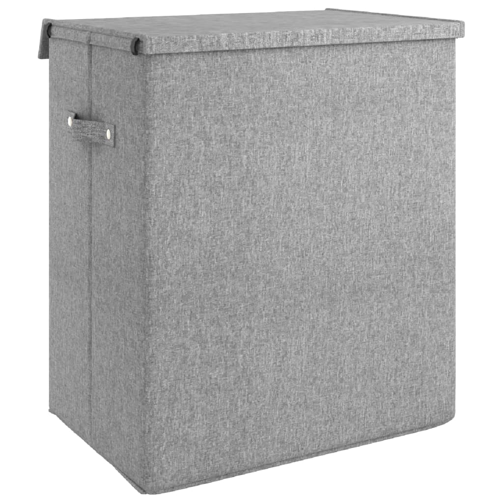 Faltbarer Wäschekorb Grau 51X34,5X59 Cm Leinenimitat Stoff