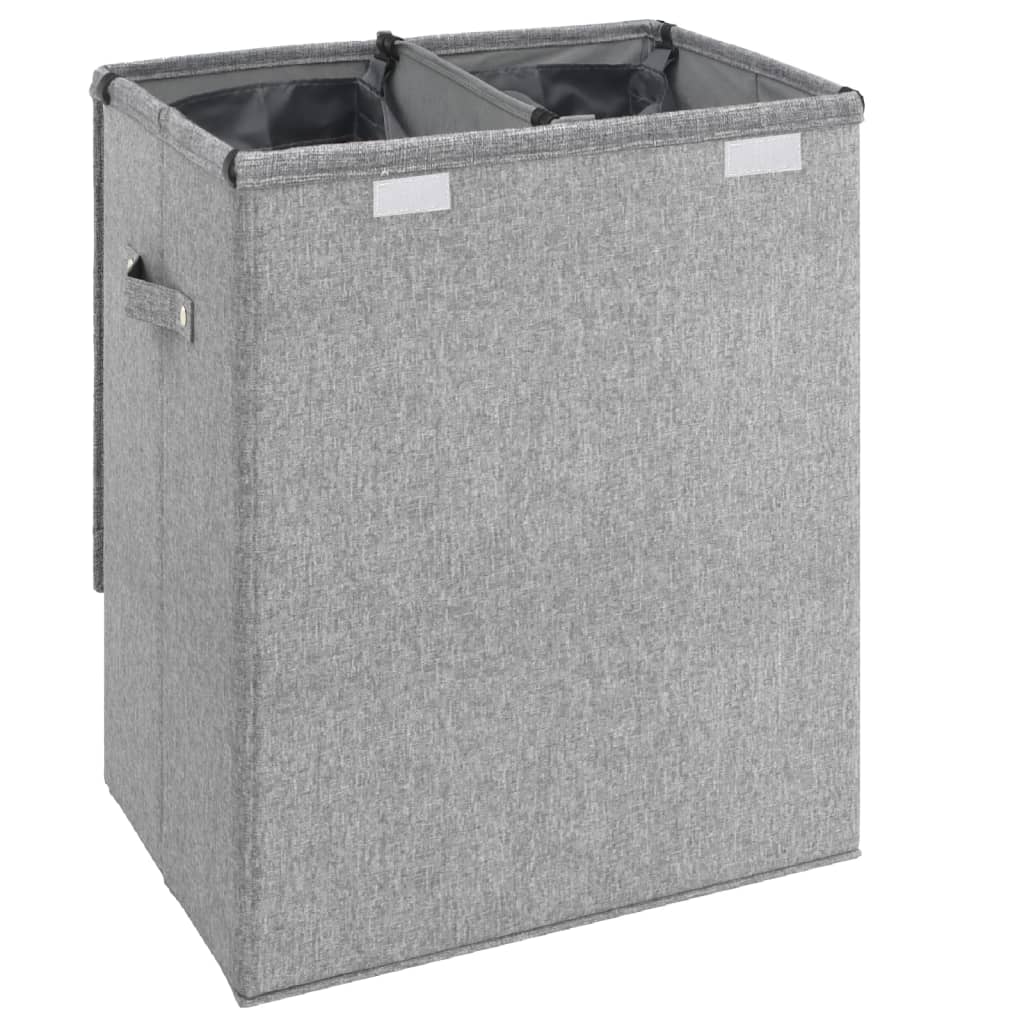 Faltbarer Wäschekorb Grau 51X34,5X59 Cm Leinenimitat Stoff