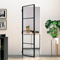 Innentür Schwarz 102X201,5 Cm Hartglas & Aluminium Schlank Schwarz Und Transparent