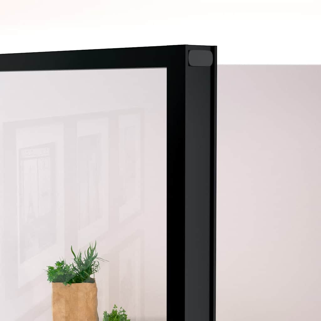 Innentür Schwarz 102X201,5 Cm Hartglas & Aluminium Schlank Schwarz Und Transparent