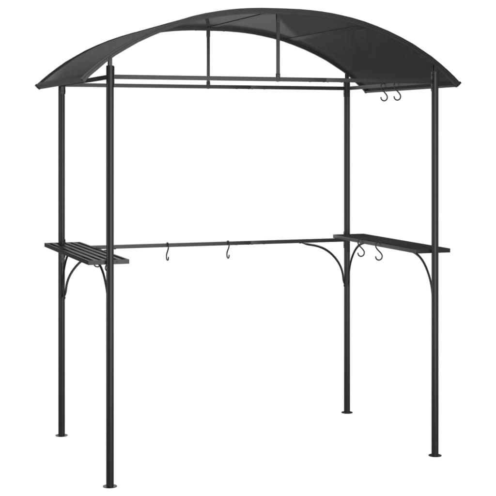 Grillpavillon Mit Seitenregalen Anthrazit 220X115X230 Cm Stahl