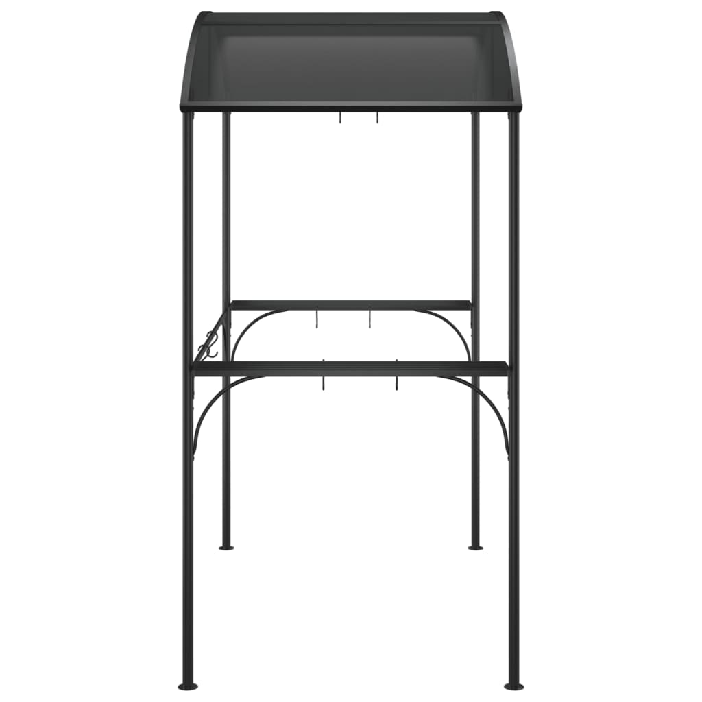 Grillpavillon Mit Seitenregalen Anthrazit 220X115X230 Cm Stahl