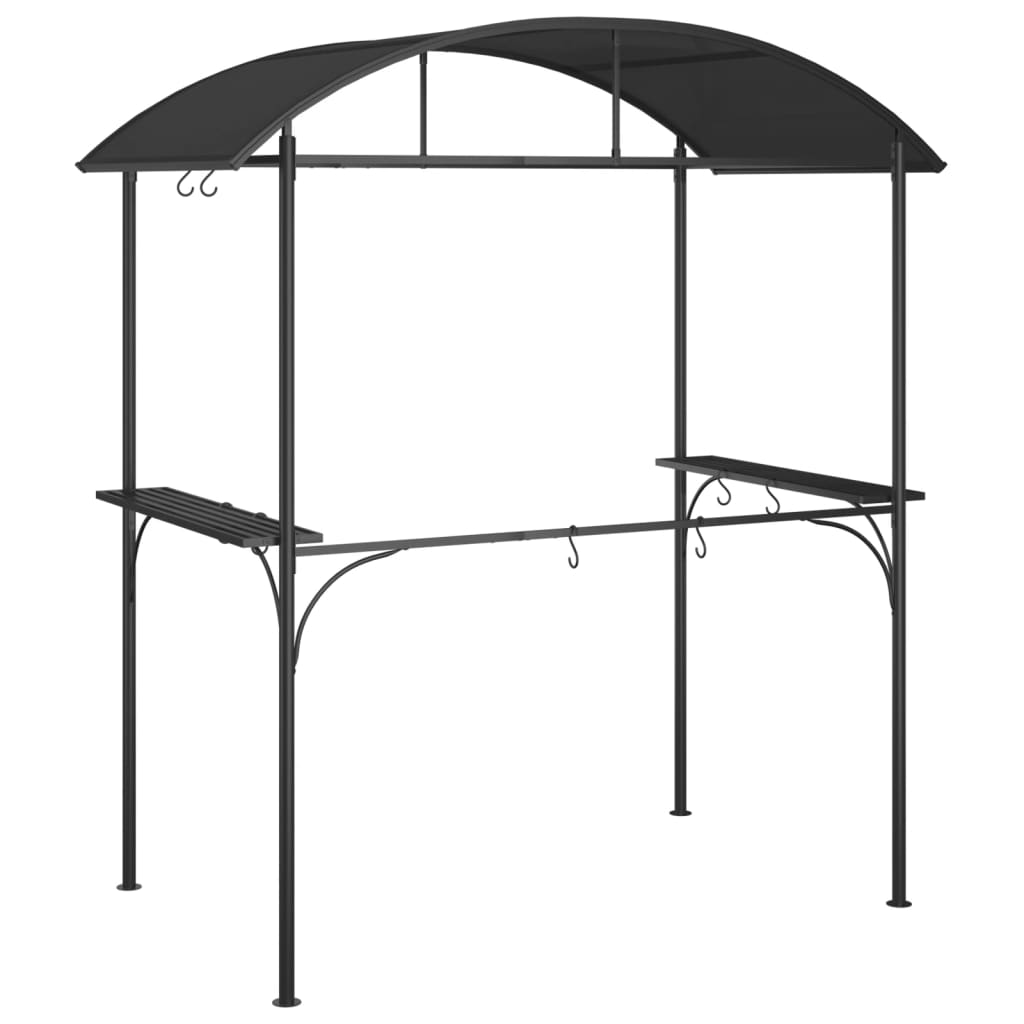 Grillpavillon Mit Seitenregalen Anthrazit 220X115X230 Cm Stahl