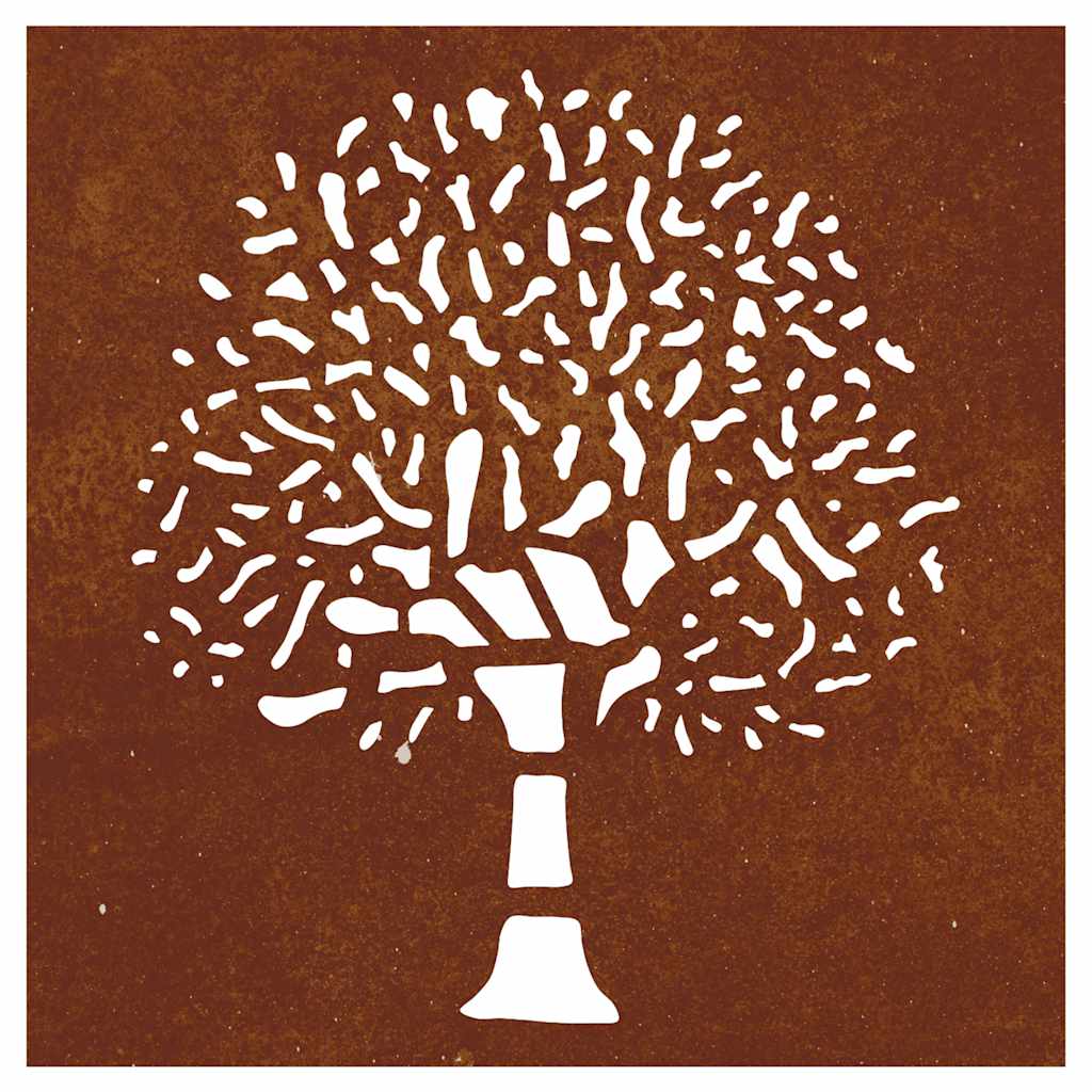 Garten-Wanddeko 55X55 Cm Cortenstahl Baum-Design