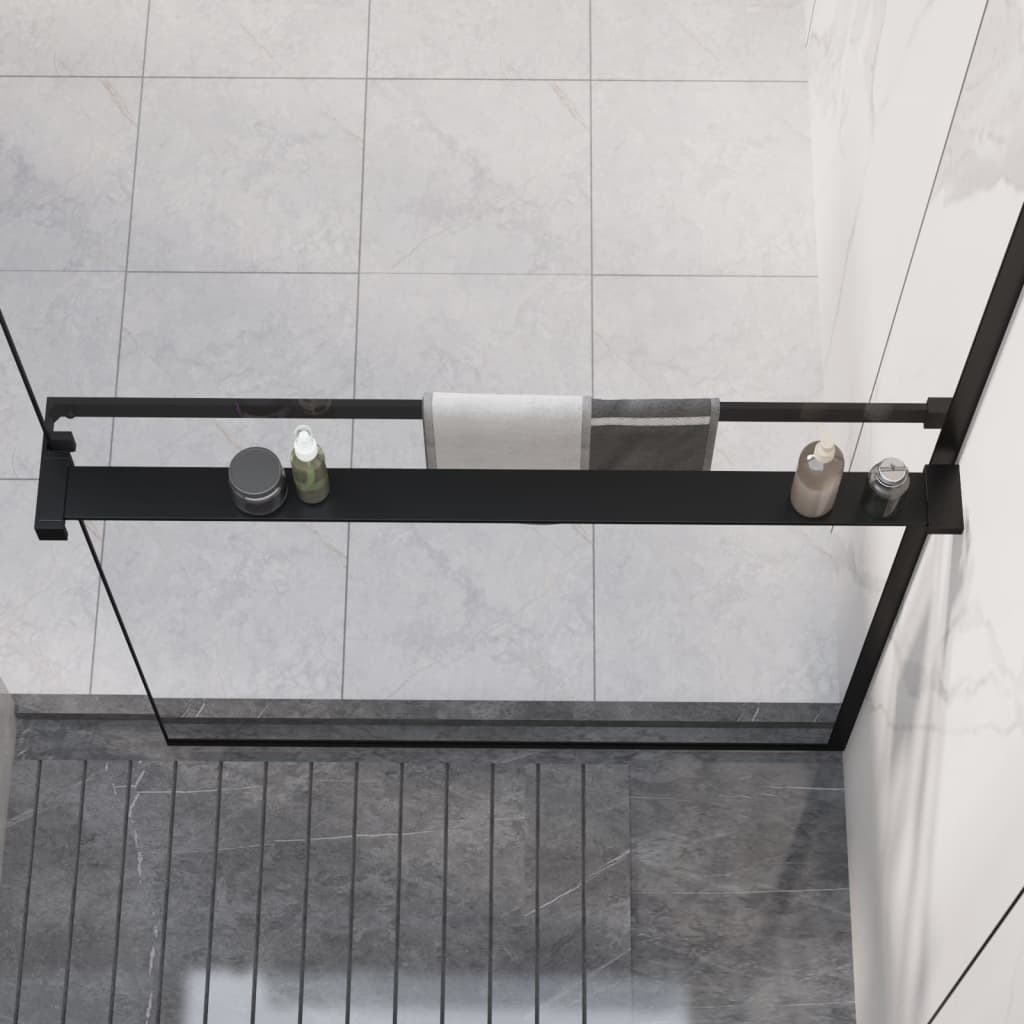 Duschablage Für Begehbare Dusche Schwarz 90 Cm Aluminium