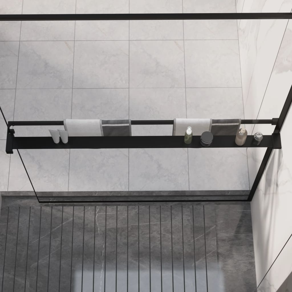 Duschablage Für Begehbare Dusche Schwarz 118 Cm Aluminium
