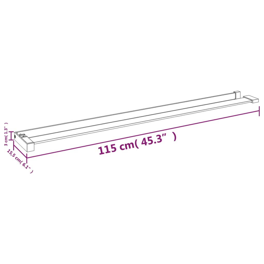 Duschablage Für Begehbare Dusche Chrom 115 Cm Aluminium