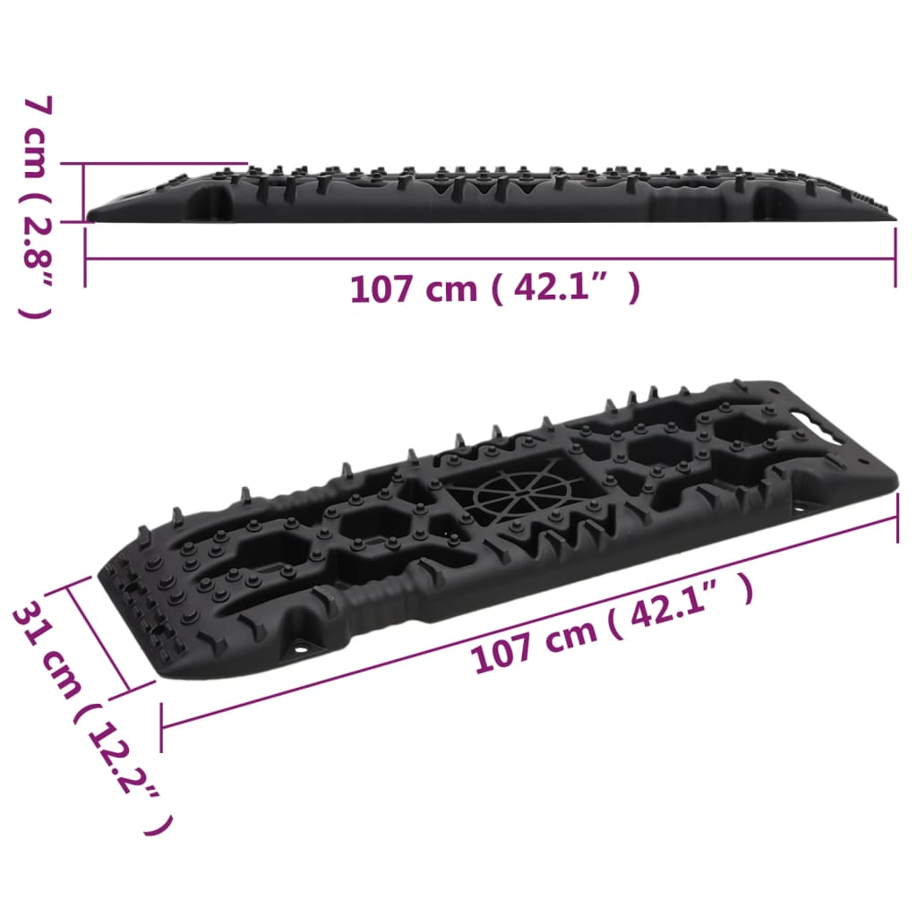 Traktionsmatten 2 Stk. 107X31X7 Cm Nylon