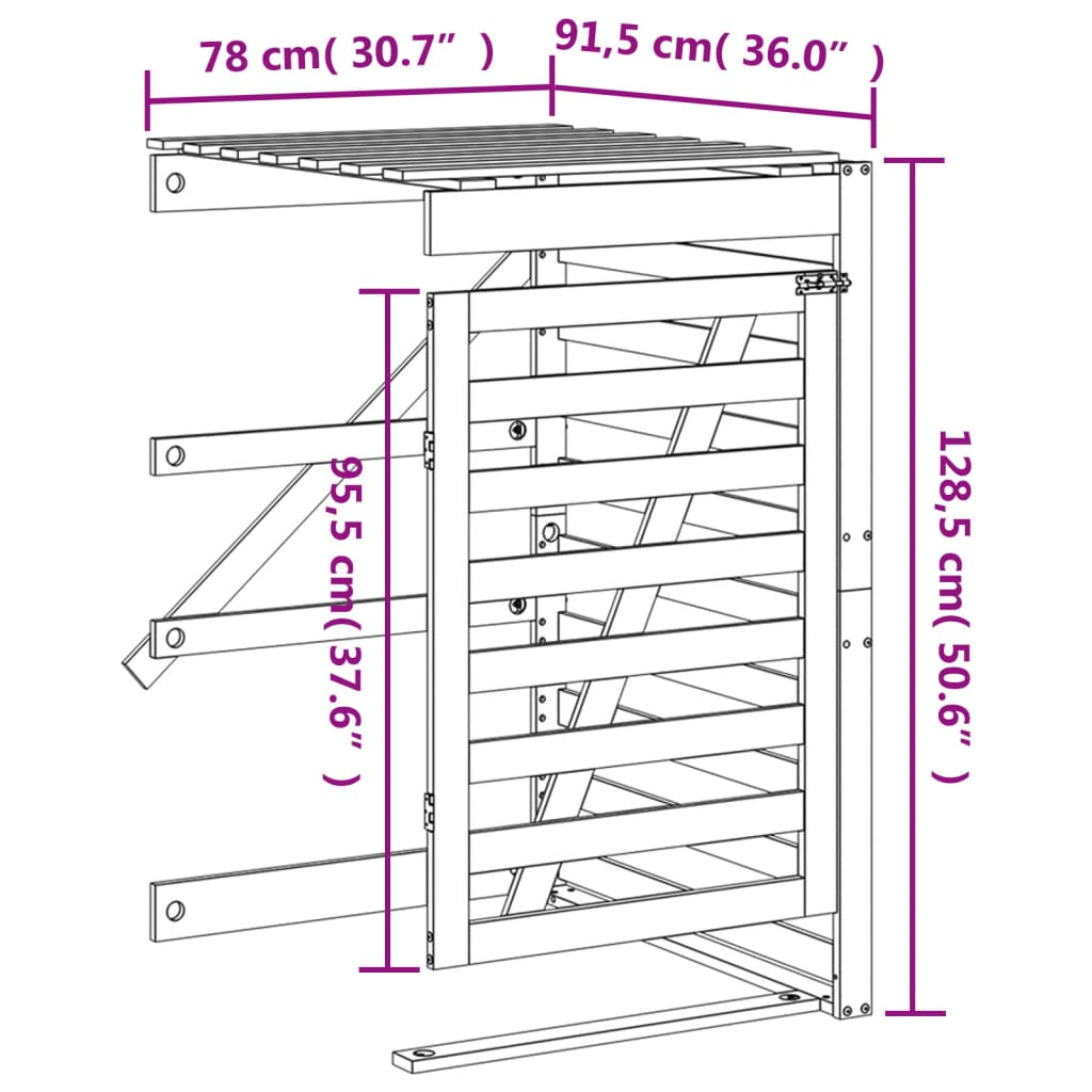 Erweiterung Für Mülltonnenbox Massivholz Douglasie Natürliches Douglasie