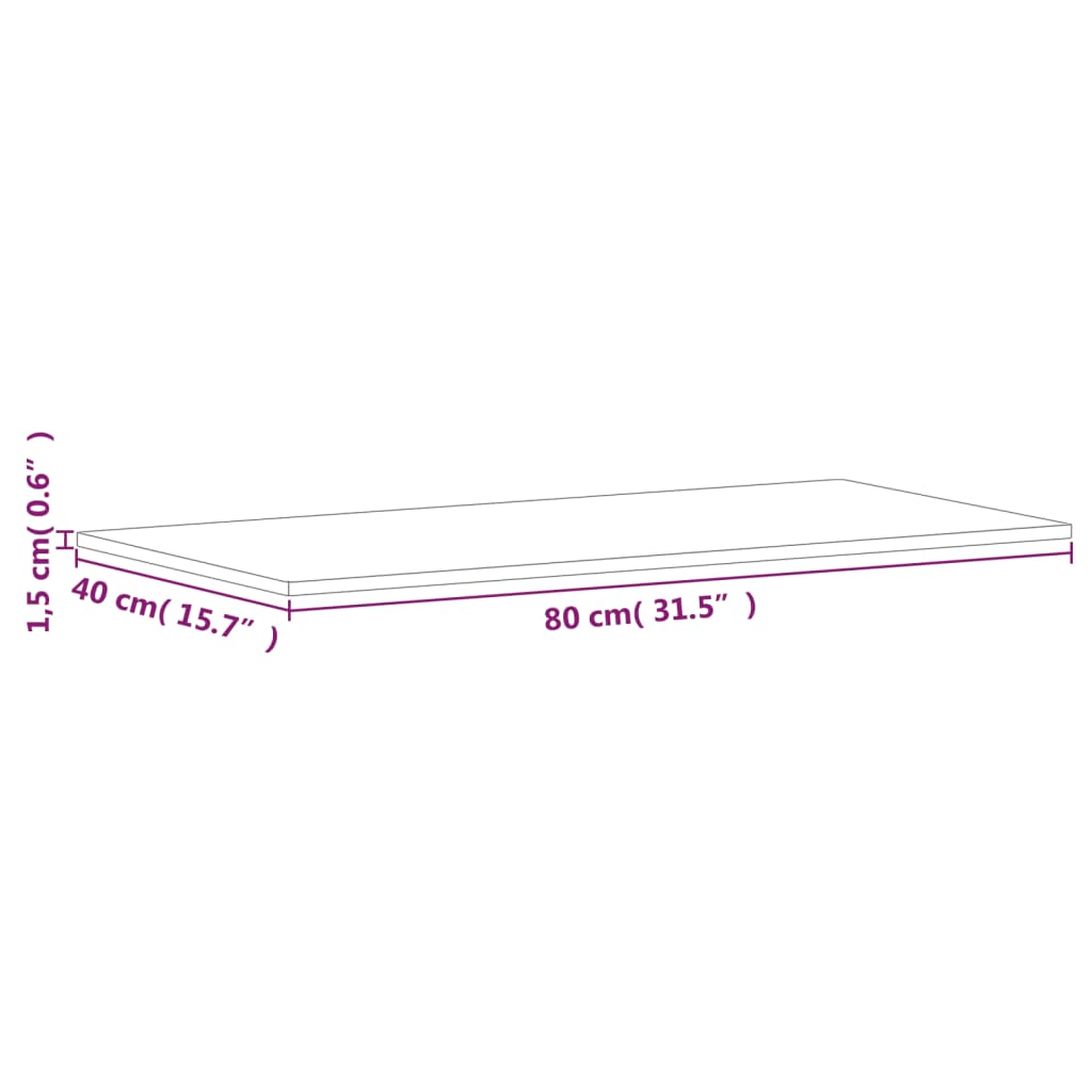 Waschtischplatte 80X40X1,5 Cm Massivholz Buche