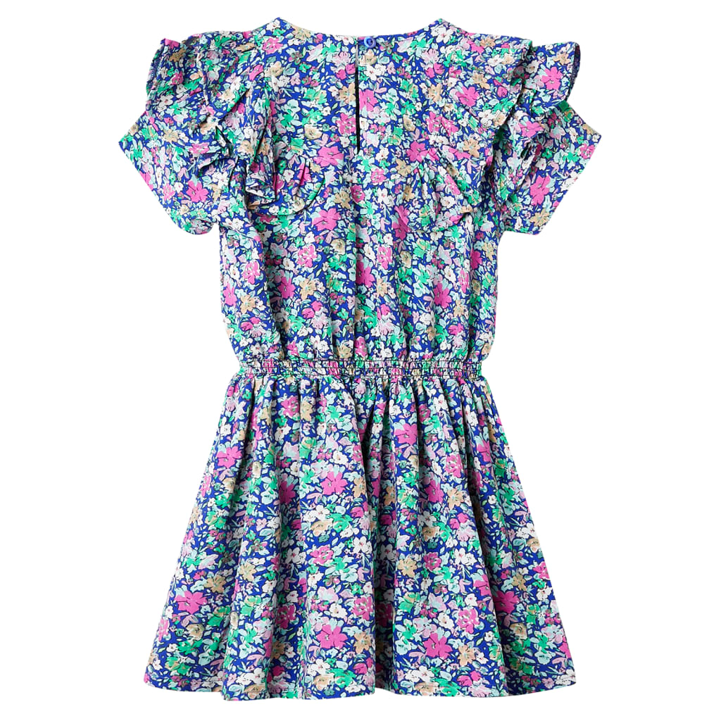 Kinderkleid Mit Rüschenärmeln Kobaltblau 104