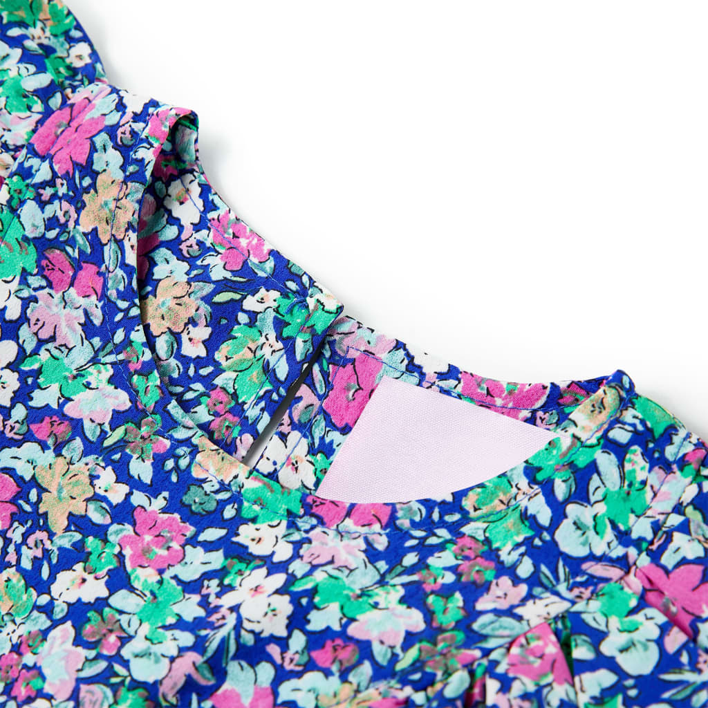 Kinderkleid Mit Rüschenärmeln Kobaltblau 104