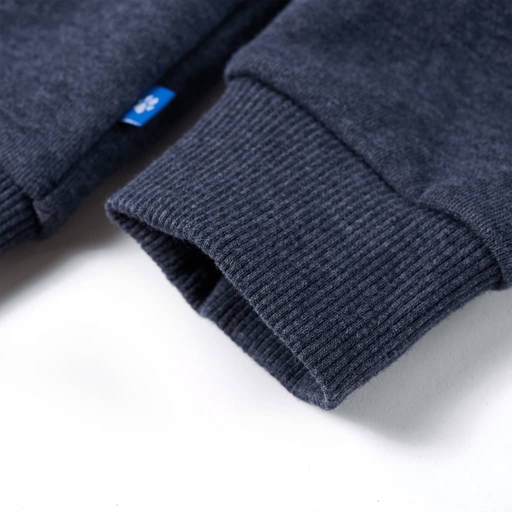 Kinder-Kapuzenpullover Mit Reißverschluss Dunkelblau Melange 116