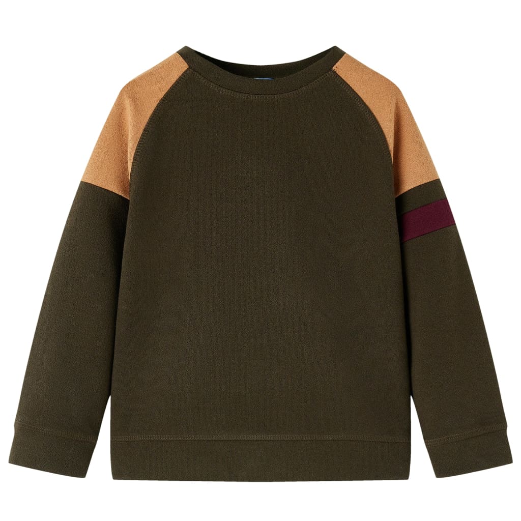 Kinder-Sweatshirt Dunkles Khaki Und Kamelbraun 140