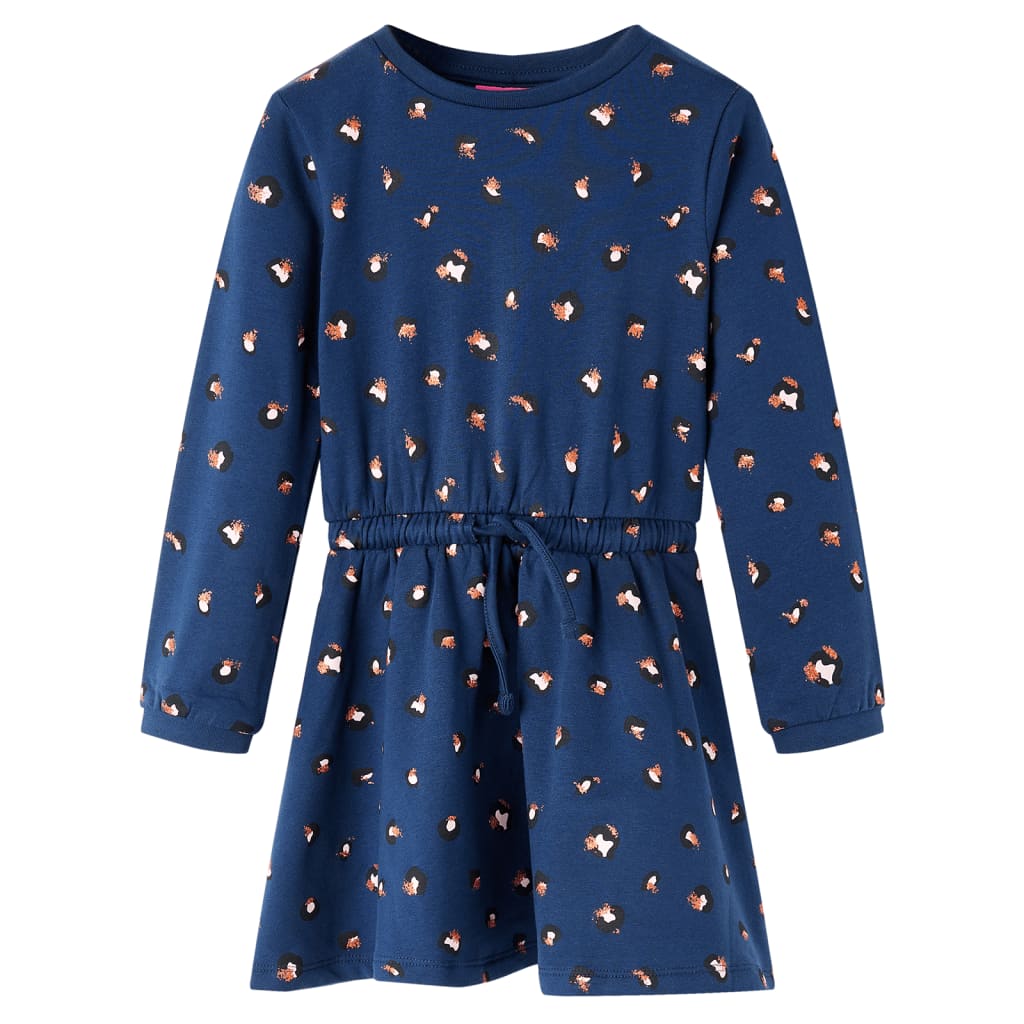 Kinderkleid Mit Langen Ärmeln Marineblau 104