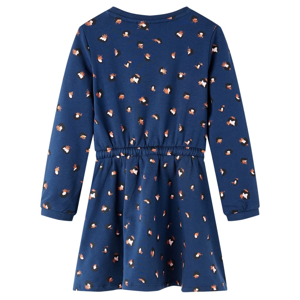 Kinderkleid Mit Langen Ärmeln Marineblau 104