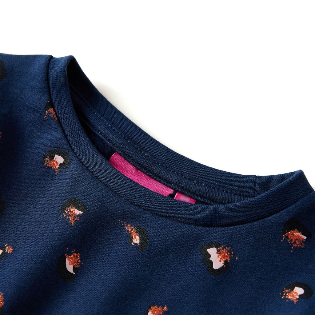 Kinderkleid Mit Langen Ärmeln Marineblau 104