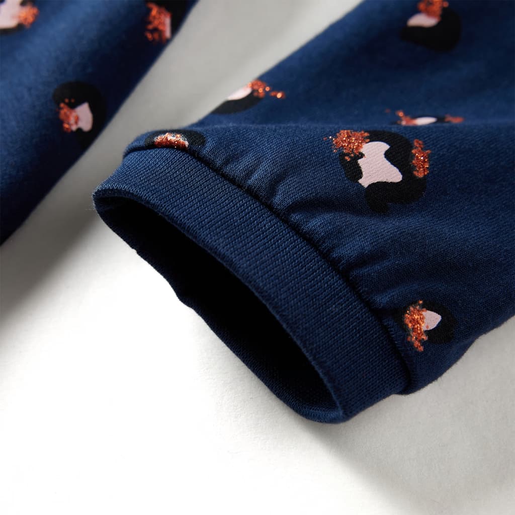 Kinderkleid Mit Langen Ärmeln Marineblau 104