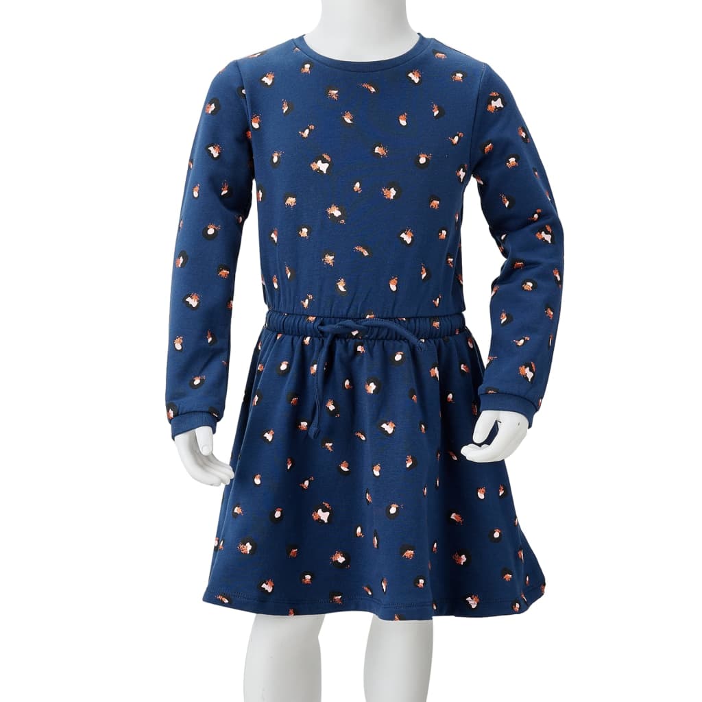 Kinderkleid Mit Langen Ärmeln Marineblau 104