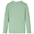 Kinder-Langarmshirt Halbrollkragen Dunkles Minzgrün 140