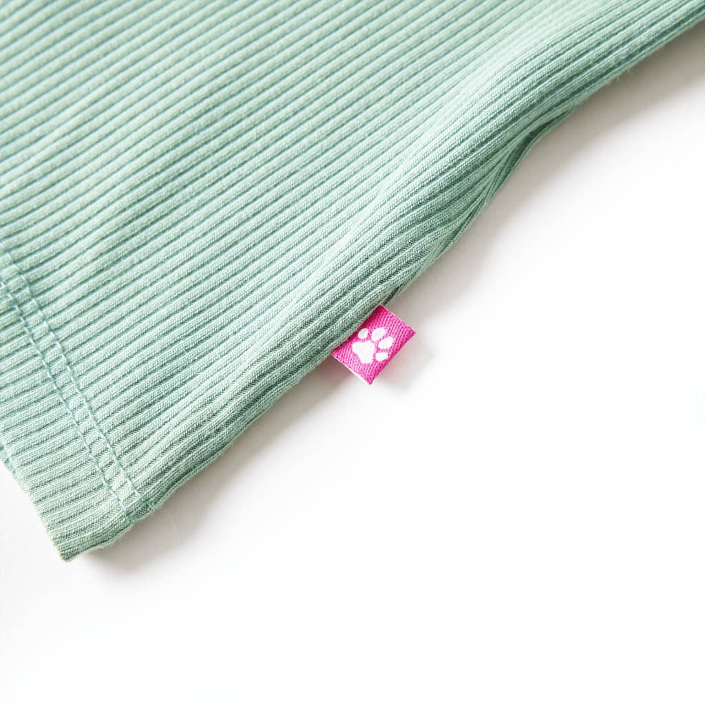 Kinder-Langarmshirt Halbrollkragen Dunkles Minzgrün 140