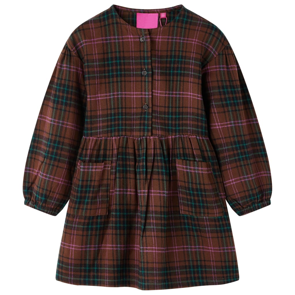 Kinderkleid Mit Langen Ärmeln Cognac 140