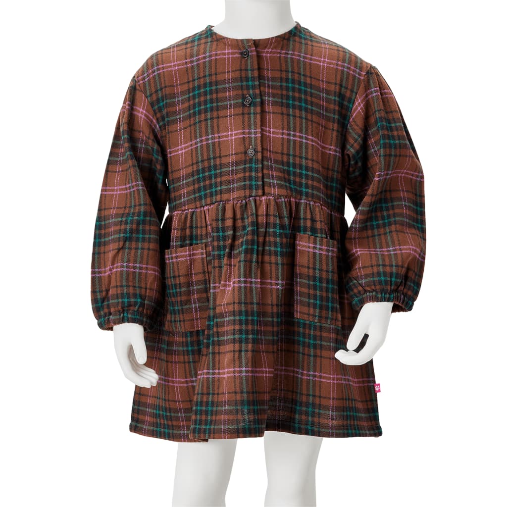Kinderkleid Mit Langen Ärmeln Cognac 140