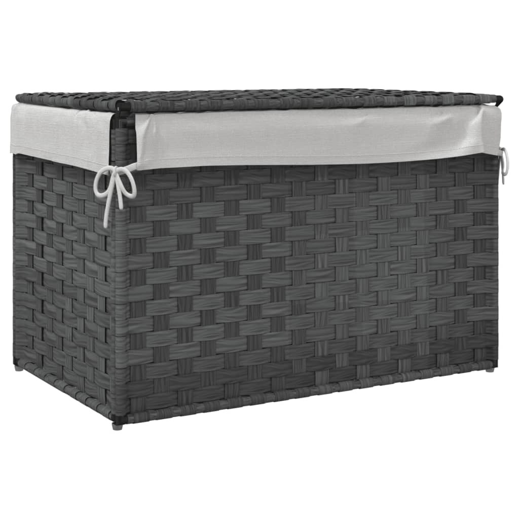 Wäschekorb Mit Deckel 55,5X35X34 Cm Poly Rattan