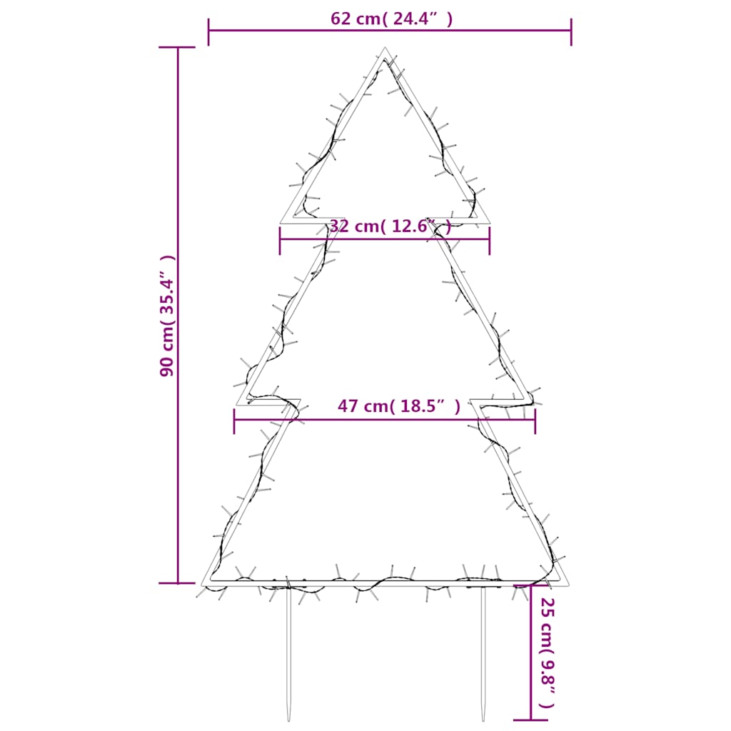 Weihnachtsbaum Mit Erdspießen Und 115 Leds 90 Cm