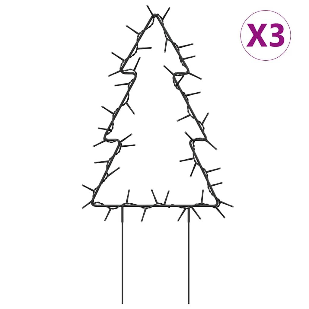 Weihnachtsbäume Mit Erdspießen 3 Stk. 50 Leds 30 Cm