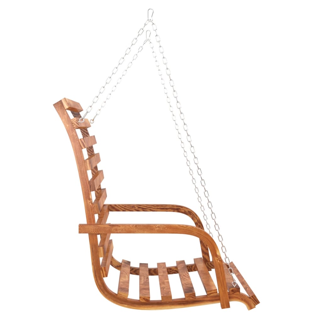 Hollywoodschaukel Mit Dach Massivholz Fichte Mit Teak-Finish