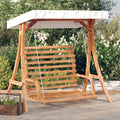 Hollywoodschaukel Mit Dach Massivholz Fichte Mit Teak-Finish