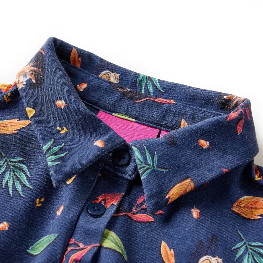 Kinderkleid Mit Langen Ärmeln Marineblau 140