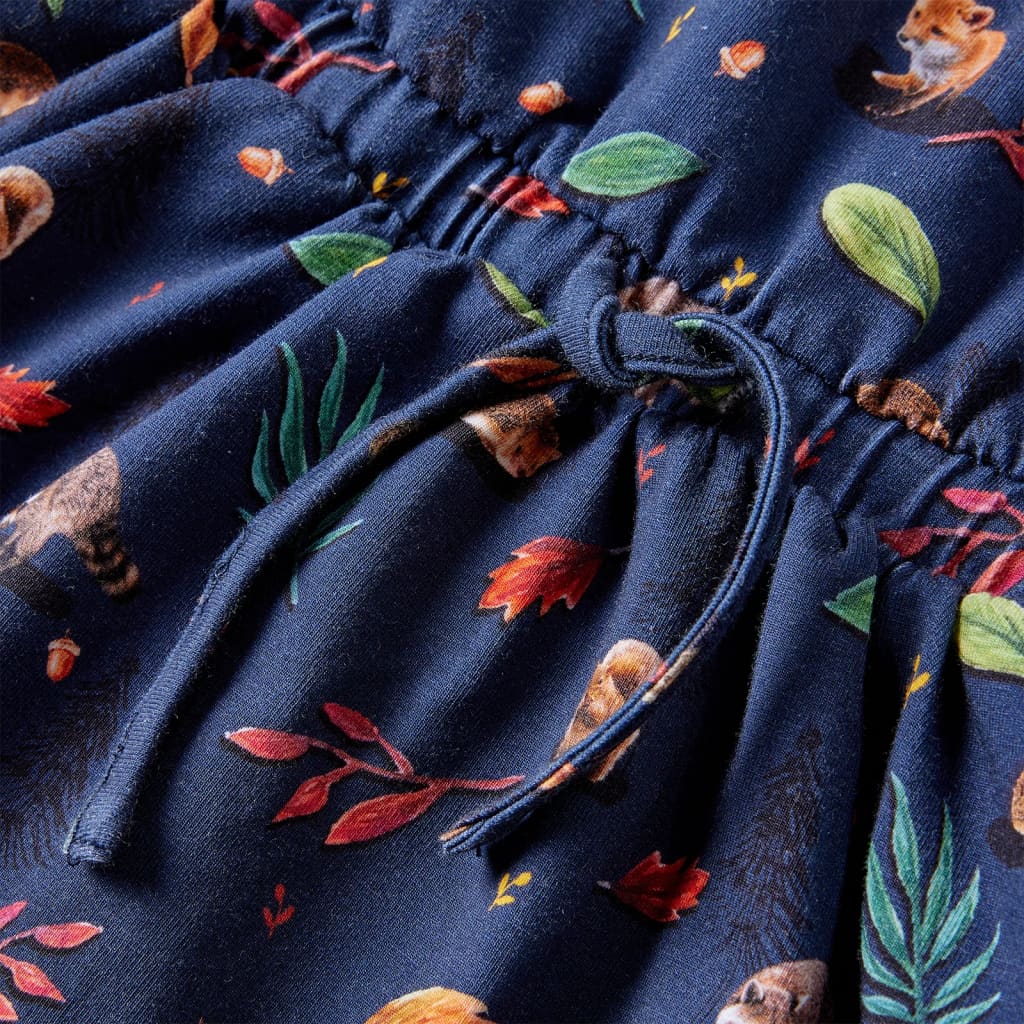 Kinderkleid Mit Langen Ärmeln Marineblau 140