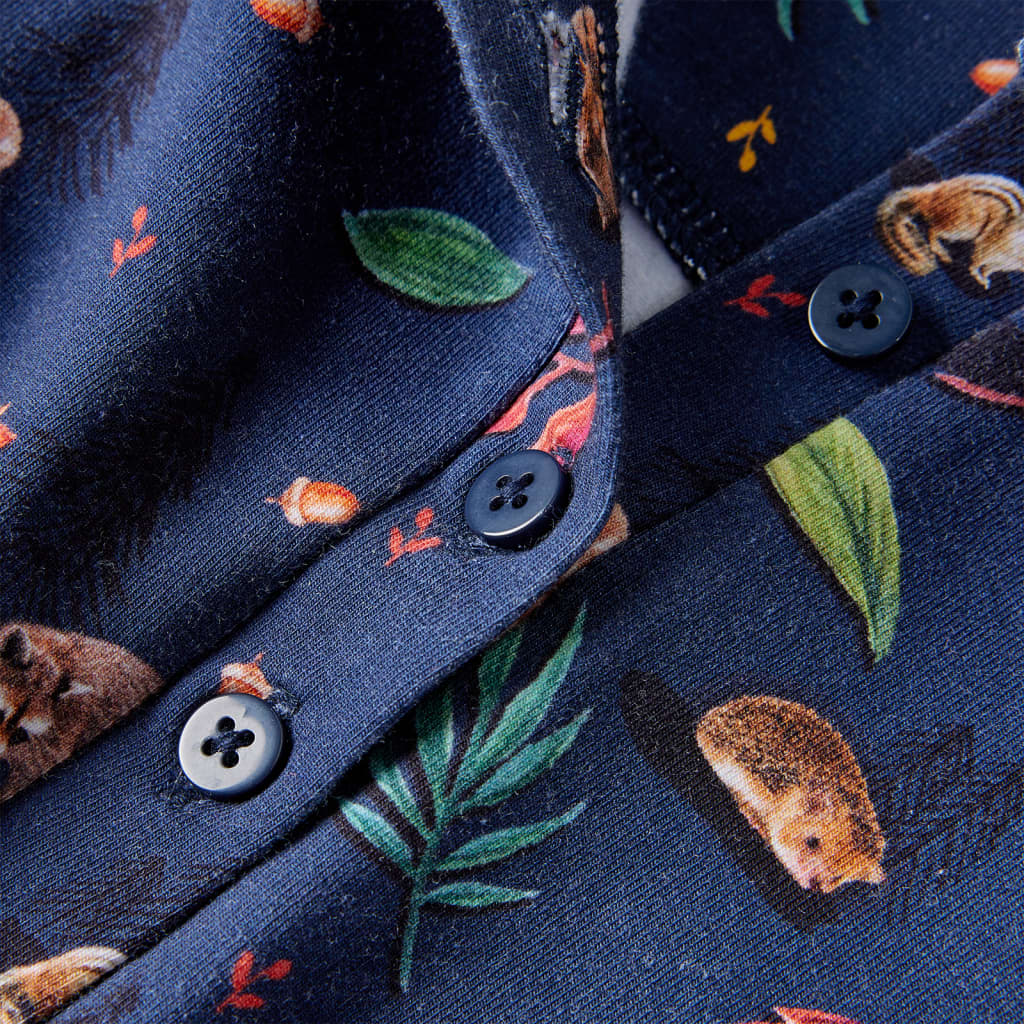Kinderkleid Mit Langen Ärmeln Marineblau 140