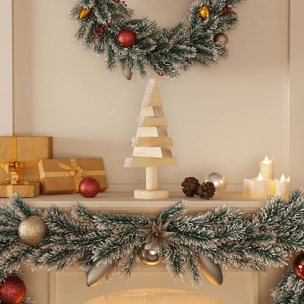Deko-Weihnachtsbäume 2 Stk. Holz 30 Cm Massivholz Kiefer Natur (Unbehandelt)
