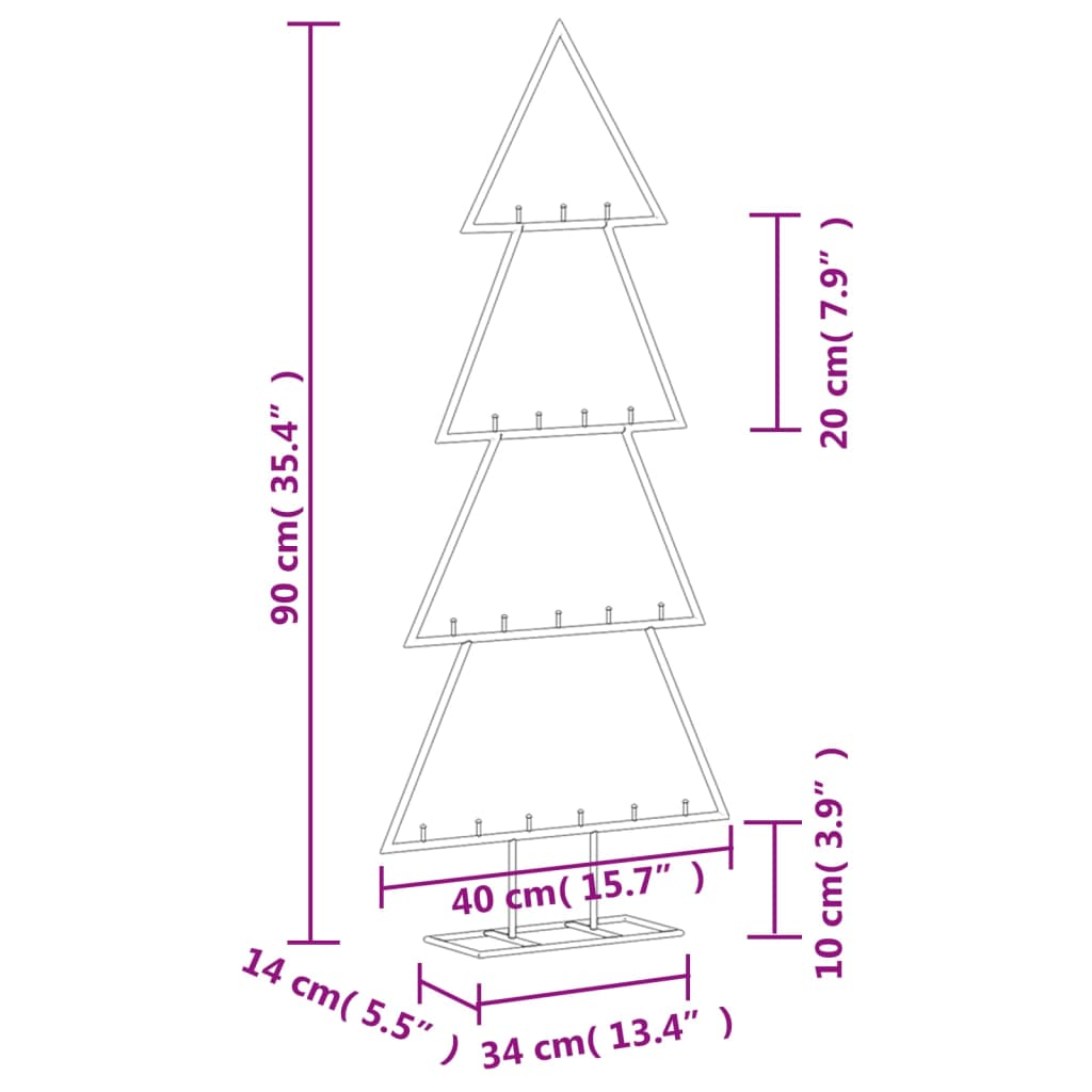 Metall-Weihnachtsbaum Für Dekorationen Schwarz Schwarz
