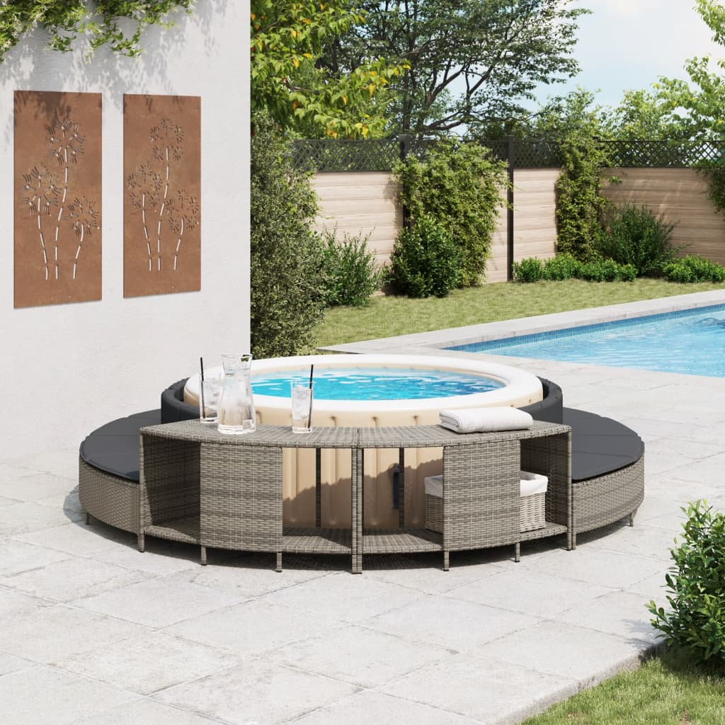 Outdoor-Regale Für Whirlpool 2 Stk. Poly Rattan