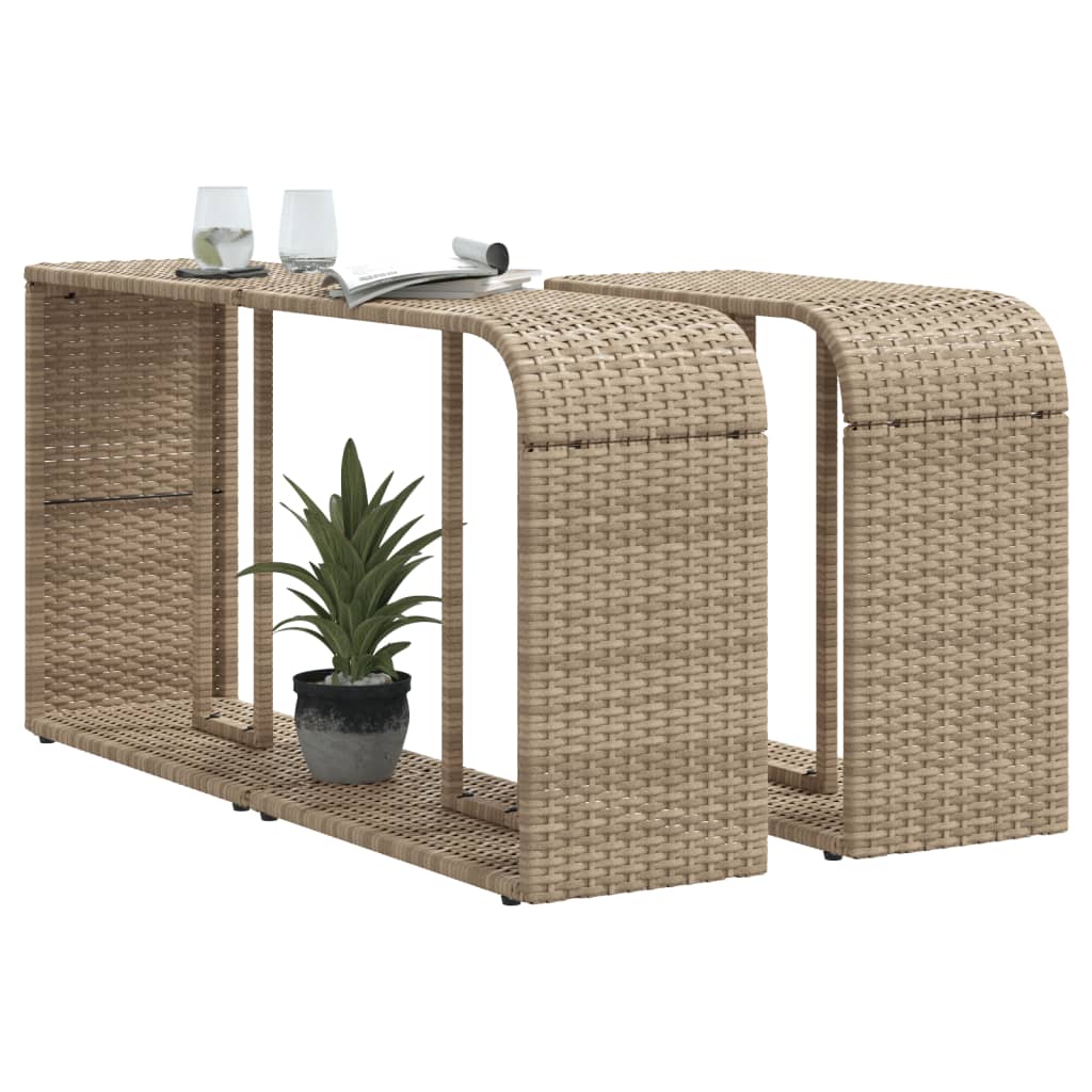 Outdoor-Regale 2 Stk. Poly Rattan